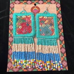 Colorful Handcrafted Beaded Fringe Earrings